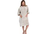 Badeponcho OTTO HOME "Lillou, Surfponcho ideal für Sauna, Spa & im Urlaub" Gr. XXL, beige (sand), L:130cm, Microfaser, Hausmäntel, Badeponcho, weich und kuschelig, plüsch, Fleece, Unisex, für Damen und Herren