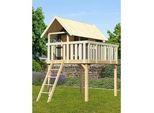 Spielturm AKUBI "Fidel", grau (terragrau), Spieltürme, KinderB:198cm H:329,5cm T:243cm, Holzwerkstoff, BxTxH: 198x243x330 cm, B:198cm H:329,5cm T:243cm
