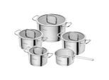 Henckels by Zwilling Kochtopfset Pulse, Silber, Metall, 5-teilig, 16 cm,20 cm,16 cm, 2l, 3,5l, 6l, 3l, 1,5l L,2l, L,3,5l L,6 L,3l L,1,5 L, rund, Messskala, backofengeeignet, kratzfest, geschmacksneutral, Kochen, Töpfe, Topfsets