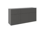 Hom`in Sideboard Newniq, Anthrazit, Holzwerkstoff, 2 Fächer, 2 Schublade(n) Schubladen, 150x75x42 cm, hängend, Wohnzimmer, Kommoden & Sideboards, Sideboards