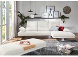 Ecksofa W.SCHILLIG "broadway, Designsofa mit tollem Sitzkomfort", weiß (weiß z59), B:291cm H:94cm T:164cm, Longlife Xtra-Leder Z59: Glattleder mit modischer Prägung. Hautstärke 0, 9 - 1, 1 mm, Sofas, Ecksofa, Sitztiefenverstellung, Kopfteil- & Seitenteilverstellung, Breite 291cm