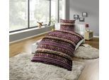 Bettwäsche KINZLER "Polycotton Flanell", bunt (leopard, gestreift), B/L: 135cm x 200cm, 1 Stk., 1 Stk., Polyester, B/L: 80cm x 80cm, 2 tlg., Polyester, Obermaterial: 100% Polyester, Bettwäsche, Bettwäsche, besonders weich, verschiedene Designs