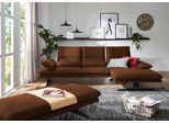 Ecksofa W.SCHILLIG "broadway, Designsofa mit tollem Sitzkomfort", braun (tabacco z69), B:291cm H:94cm T:164cm, Longlife Xtra-Leder Z69: Das feinnarbige, gedeckte Softleder Z69 besticht durch seine außergewöhnliche Weichheit im trendigen »Vintage-Look«, Hautstärke 0, 9 - 1, 1 mm, Sofas, Ecksofa, Sitztiefenverstellung, Kopfteil- & Seitenteilverstellung, Breite 291cm