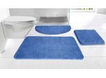 Badematte OTTO HOME "Inga, Badezimmer Teppich, Badvorleger" Gr. 8, blau, H:20mm, Polyester, Badematten, Badematte, Badteppich, unifarben, weich, als halbrund und rechteckig erhältlich
