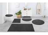 Badematte OTTO HOME "Vanessa, Badvorleger, Badezimmer Teppich" Gr. 8, grau (anthrazit), H:10mm, Polyester, Badematten, Badematte, Badteppich, weiche Haptik, unifarben