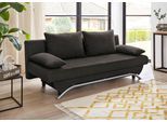Schlafsofa JOCKENHÖFER GRUPPE "Nancy, B: 190 cm, Liegefl. 121x190 cm", schwarz, B:190cm H:81cm T:81cm, Luxus-Microfaser ALCATOP (100% Polyester);Kunstleder SOFTLUX;Zierkissen (100% Polyester), Sofas, Schlafsofa, mit Bettfunktion & Bettkasten