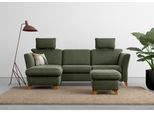 Ecksofa HOME AFFAIRE "Trelleborg L-Form", grün (olive), B:249cm H:86cm T:162cm, 95% Polyester, 5% Polyamid, Sofas, Ecksofa, wahlweise mit Bettfunktion und Bettkasten, inkl. Federkern-Polsterung
