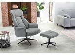 Relaxsessel JOCKENHÖFER GRUPPE "Eva, B: 77 cm, Sitzhöhe: 50 cm", grau (hellgrau), B:77cm H:106cm T:85cm, Sessel, Relaxsessel, Set: mit Hocker, Dreh- & Relaxfunktion