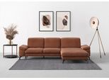 Ecksofa SIT & MORE "Cabana L-Form", rosa (kupfer), B:301cm H:84cm T:195cm, 95% Polyester, 5% Polyamid, Sofas, Ecksofa, Recamiere, wahlweise mit Sitztiefen-, Armlehnen- und Kopfteilfunktion