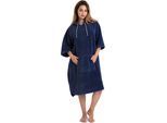 Badeponcho OTTO HOME "Lillou, Surfponcho ideal für Sauna, Spa & im Urlaub" Gr. XXL, blau (dunkelblau), L:130cm, Microfaser, Hausmäntel, weich und kuschelig, plüsch, Fleece, Unisex, für Damen und Herren
