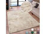 Hochflor-Teppich OTTO HOME "Valeria, Fellteppich, kuschelig, flauschig" Gr. 3, beige (sand), B:120cm H:60mm L:180cm, Kunstfaser, Teppiche, Kunstfell, weiche Teppiche, Wohnzimmer, Schlafzimmer, Esszimmer