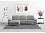 Ecksofa SIT & MORE "Cabana L-Form", silber, B:301cm H:84cm T:195cm, 100% Polyester, Sofas, Ecksofa, Recamiere, wahlweise mit Sitztiefen-, Armlehnen- und Kopfteilfunktion