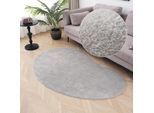 Teppich OTTO HOME "Cali Bean" Gr. 70, grau, B:90cm H:16mm L:135cm, Kunstfaser, Teppiche, Teppich, besondere Form, Uni, weich, waschbar, Wohnzimmer, Schlafzimmer