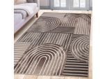 Teppich OTTO HOME "Lysandra" Gr. 7, beige (sand), B:240cm H:8mm L:320cm, Kunstfaser, Teppiche, Teppich, 3D-Effekt, softer Kurzflor, pflegeleicht, leichter Glanz, Scandi-Look