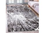 Teppich OTTO HOME "Manrik" Gr. 3, grau, B:120cm H:9mm L:180cm, Kunstfaser, Teppiche, Teppich, mit besonders weichem Flor, Kurzflor, modernes Marmor-Design