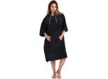 Badeponcho OTTO HOME "Lillou, Surfponcho ideal für Sauna, Spa & im Urlaub" Gr. L, grau (anthrazit), L:120cm, Microfaser, Hausmäntel, weich und kuschelig, plüsch, Fleece, Unisex, für Damen und Herren