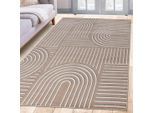 Teppich OTTO HOME "Lysandra" Gr. 2, beige (creme), B:80cm H:8mm L:150cm, Kunstfaser, Teppiche, Teppich, 3D-Effekt, softer Kurzflor, pflegeleicht, leichter Glanz, Scandi-Look