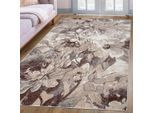 Teppich OTTO HOME "Almrose" Gr. 6, beige (sand), B:200cm H:9mm L:300cm, Kunstfaser, Teppiche, Teppich, mit besonders weichem Flor, Blumen Muster, florales Design, Kurzflor