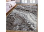 Teppich OTTO HOME "Sonnenhang" Gr. 4, grau, B:160cm H:9mm L:230cm, Kunstfaser, Teppiche, Teppich, mit besonders weichem Flor, Kurzflor, modernes Marmor Design