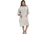 Badeponcho OTTO HOME "Lillou, Surfponcho ideal für Sauna, Spa & im Urlaub" Gr. L, beige (sand), L:120cm, Microfaser, Hausmäntel, weich und kuschelig, plüsch, Fleece, Unisex, für Damen und Herren