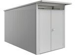Gerätehaus BIOHORT "AvantGarde, Gr. A4", grau (silber, metallic), Stahl, Gerätehäuser, verschiedene Farben, mit Doppeltür schmal