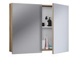 Badspiegel VCM "Spiegelschrank Spiegel Badezimmer Badinos 59x60 cm", braun (sonoma, eiche (sägerau)), B:60cm T:12cm, Schränke, Badspiegel