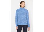 Rollkragenpullover CECIL, Damen, Gr. XS (36), fountain blau, Web, 39% Baumwolle, 32% Polyester, 24% Polyacryl, 5% Nylon, unifarben, comfort fit normal, Bündchen, Pullover Rollkragenpullover, mit Strick-Detail