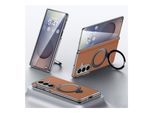 Für Samsung Galaxy Z Fold7 5G Leder MagSafe Ring Halter Hülle Braun
