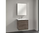 Villeroy & Boch Finero Badmöbel Set 65 cm, Stone Oak Waschtisch mit Waschtischunterschrank und Spiegelschrank