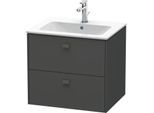 Duravit Brioso Waschtischunterbau BR410104949 620x553 mm, Graphit Matt, 2 Auszüge