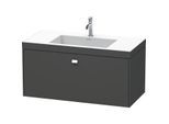 Duravit Brioso c-bonded Waschtisch mit Unterbau BR4602N1049, 100x48cm Graphit Matt/Chrom, o Hahnl.