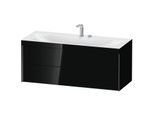 Duravit XViu Waschtisch-Unterschrank XV4617OB240C 120x48cm, 2 Schubkästen, 1 Hahnloch, schwarz matt, Rahmen C, schwarz hochglanz