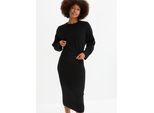 Strickkleid BONPRIX, Damen, Gr. 44/46 (L), N-Gr, schwarz, Strick, Obermaterial: 50% Viskose, 26% Polyamid, 24% Polyester, lässig geschnitten, Kleider Strickkleid, für Frühjahr und Sommer, aus Viskose-Mischung, lässige Passform
