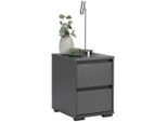 Carryhome Nachttisch , Anthrazit , Holzwerkstoff , 2 Schublade(n) Schubladen , 40x55x48 cm , Typenauswahl , Schlafzimmer, Nachttische