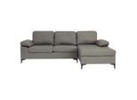 Mid.you Ecksofa, Grau, Kunststoff, 3-Sitzer, Füllung: Schaumstoff, Ottomane rechts, L-Form, 262x135 cm, Wohnzimmer, Sofas & Couches, Wohnlandschaften, Ecksofas