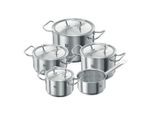 Zwilling Kochtopfset Twin Classic Mat., Edelstahl, Metall, 5-teilig, 16 cm,20 cm,16 cm, 2 L,3.5 L,6 L,3 L,1.5 L, rund, Kochen, Töpfe, Topfsets