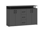 Carryhome Sideboard, Anthrazit, Kunststoff, 2 Fächer, 3 Schublade(n) Schubladen, 139x90x34 cm, Wohnzimmer, Kommoden & Sideboards, Sideboards