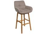 Linea Natura Barhocker, Taupe, Holz, Textil, Eiche, massiv, eckig, 54.5x104.5x58 cm, Esszimmer, Barmöbel, Barhocker