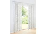 Gardine HEINE HOME Gr. 4, weiß (sanftes weiß), B:140cm H:245cm, Leinen, Polyester, Viskose, Gardinen, Gardine