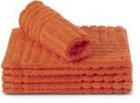 Waschhandschuh ROSS "CARRE", orange, B:16cm H:1cm L:22cm, Frottier, Waschlappen, Waschhandschuh, 100% Baumwolle, Rippenstruktur, große Farbauswahl
