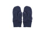 Fäustlinge MAXIMO, Jungen, Gr. 4, blau (blau, meliert), Fleece, Wolle, meliert, unifarben, Handschuhe Fäustlinge, Wollfleece, Strickbündchen, temperaturregulierend, schnell trocknend