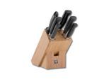 Zwilling Messerblock **** Vier Sterne, Braun, Schwarz, Holz, Metall, 7-teilig, Bambus, Kochen, Küchenmesser, Messersets