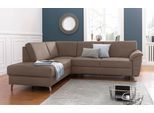 Ecksofa SIT & MORE "Texel L-Form", braun, B:250cm H:87cm T:201cm, Kunstleder SOFTLUX;Luxus-Microfaser (100% Polyester), Sofas, Ecksofa, mit Federkern, wahlweise mit Bettfunktion und Bettkasten