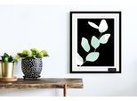 Bild mit Rahmen BRUNO BANANI "Eukalyptus - Gerahmter Digitaldruck - Wandbild", grün (farbe rahmen: schwarz, farbe bild(er): grün), B:50cm H:70cm, Acrylglas, Holz, Bilder, Bild mit Rahmen, Holzrahmen - Dekoration