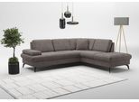Ecksofa SIT & MORE "Morris Jubi L-Form, B: 238 cm", braun (walnut), B:238cm H:83cm T:202cm, 100% Polyester, Sofas, Ecksofa, mit Armteilfunktion & 1 Zierkissen, optional Bettfunktion