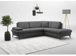Ecksofa SIT & MORE "Morris Jubi L-Form, B: 238 cm", grau (dunkelgrau), B:238cm H:83cm T:202cm, 95% Polyester, 5% Polyamid, Sofas, Ecksofa, mit Armteilfunktion & 1 Zierkissen, optional Bettfunktion
