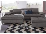 Ecksofa HOME AFFAIRE "Labene L-Form", grau (fango), B:290cm H:82cm T:90cm, Struktur fein (95% Polyester, 5% Polyamid);Luxus-Microfaser ALTARA NUBUCK (100% Polyester);Kunstleder SOFTLUX / Struktur (100% Polyester);Struktur (100% Polyester);Flachgewebe (95% Polyester, 5% Polyamid), Sofas, Ecksofa, wahlweise mit Bettfunktion und Bettkasten, auch als XXL-Variante