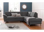 Ecksofa SIT & MORE "Texel L-Form", grau (dunkelgrau), B:250cm H:87cm T:201cm, Kunstleder SOFTLUX;Luxus-Microfaser (100% Polyester), Sofas, Ecksofa, mit Federkern, wahlweise mit Bettfunktion und Bettkasten
