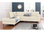 Ecksofa SIT & MORE "Texel L-Form", beige (creme), B:250cm H:87cm T:201cm, Kunstleder SOFTLUX;Luxus-Microfaser (100% Polyester), Sofas, Ecksofa, mit Federkern, wahlweise mit Bettfunktion und Bettkasten