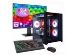 GAMEMAX Gaming-PC-Komplettsystem "MegaDeal Infinity Mini BK 2698 Ryzen 7 5700X RTX 5060Ti 16GB 1TB SSD", Energieeffizienz: E, schwarz, Microsoft Windows 11 Home (64 Bit), 16 GB RAM 1.000 GB SSD, Computer_Komplettsysteme, Windows 11 + MSI PRO MP2412DE Monitor 60cm (24"), Gaming-PC-Komplettsystem